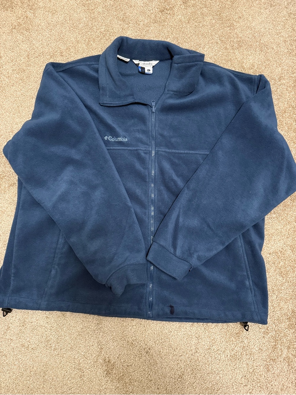 Columbia Men's Navy Blue Full-Zip Fleece Performance Jacket. F12